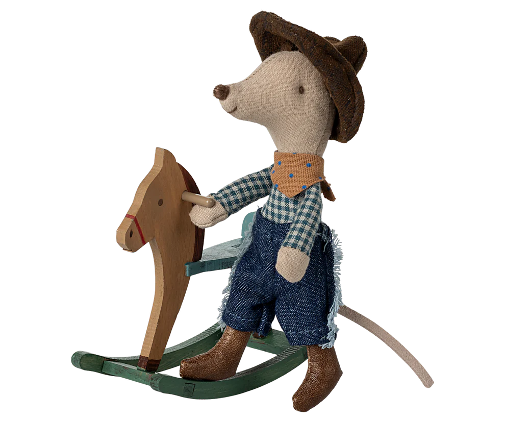 Ratón vaquero en caballito balancín - Hermano menor