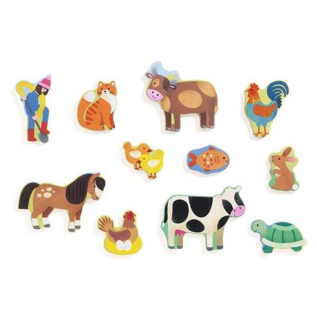 Encajable puzzlo . Campo – Puzzle de madera animales de granja - Librería Educania
