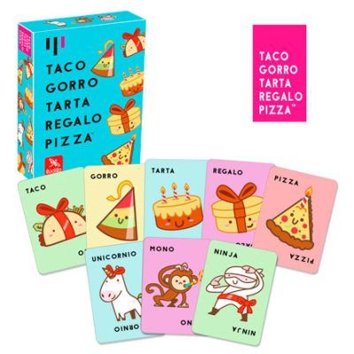 Taco, gorro, tarta, regalo, pizza