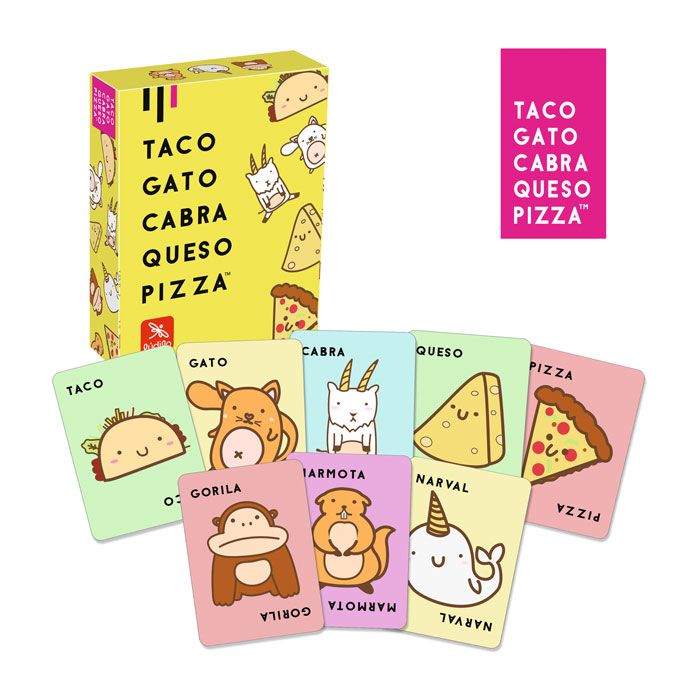 Taco, gato, cabra, queso, pizza