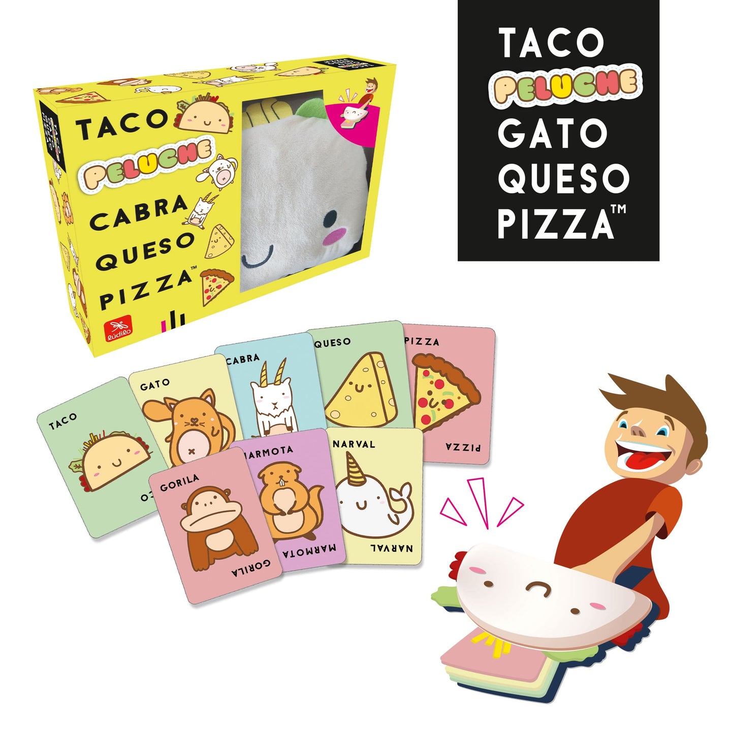 Taco, peluche, cabra, queso, pizza