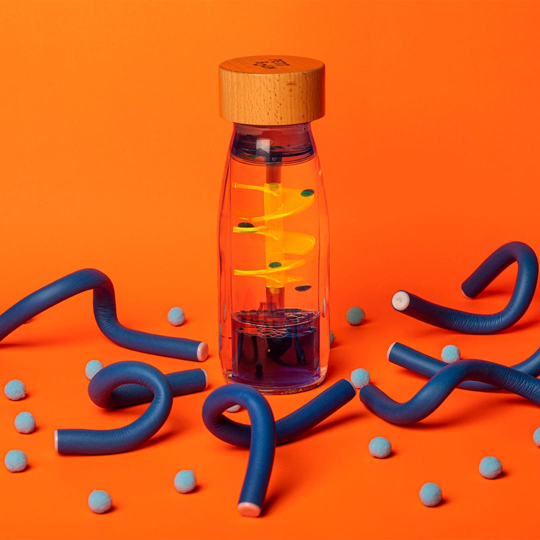Botella sensorial Move Spiral Blue