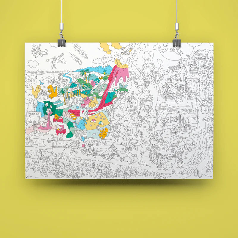 Poster XL Omy Dinos para colorear