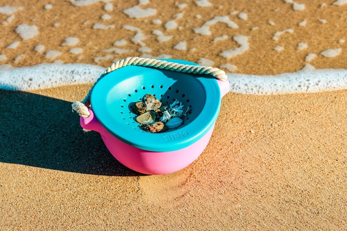 Cubo de playa Pobi rosa/turquesa
