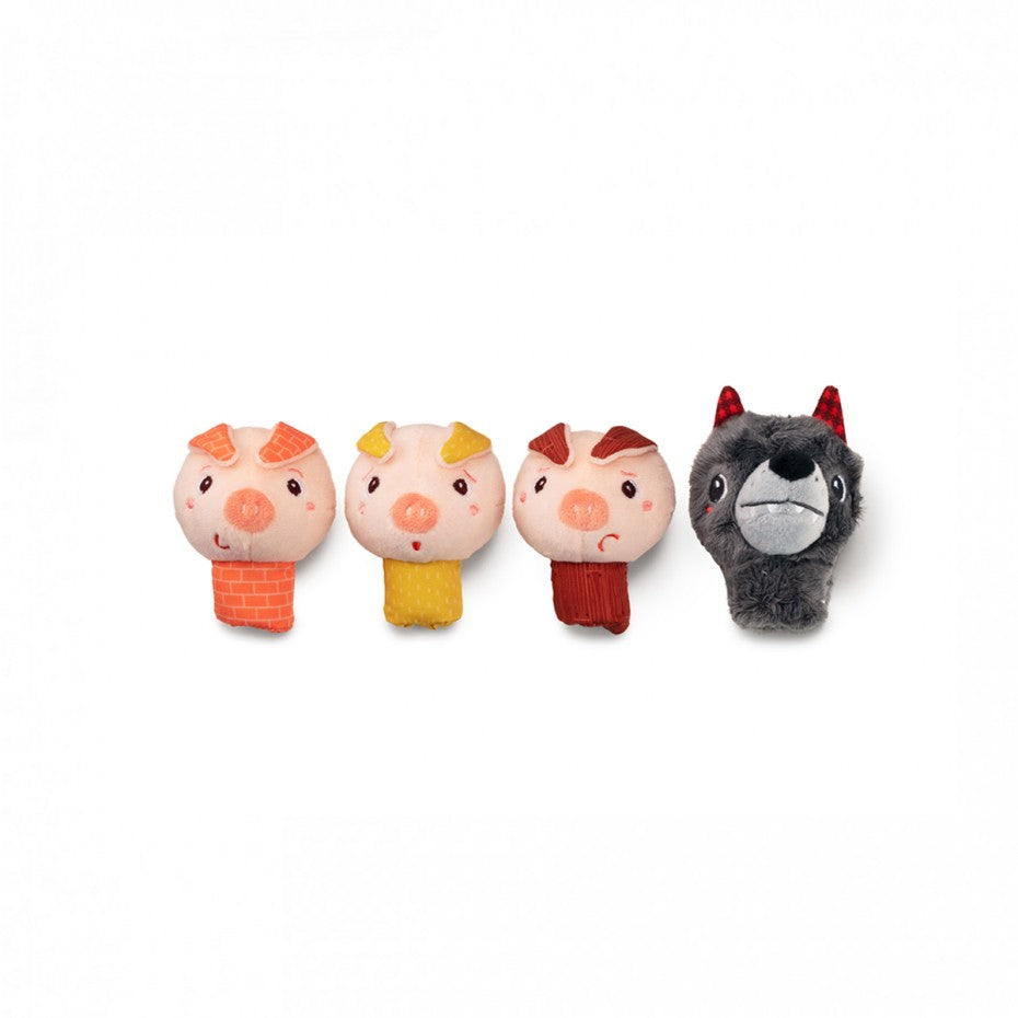 Marionetas de dedo Los Tres Cerditos y el Lobo