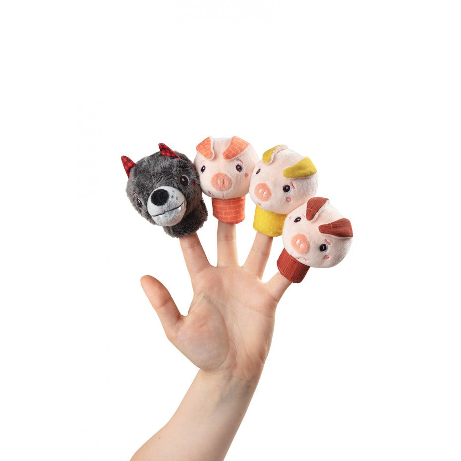Marionetas de dedo Los Tres Cerditos y el Lobo