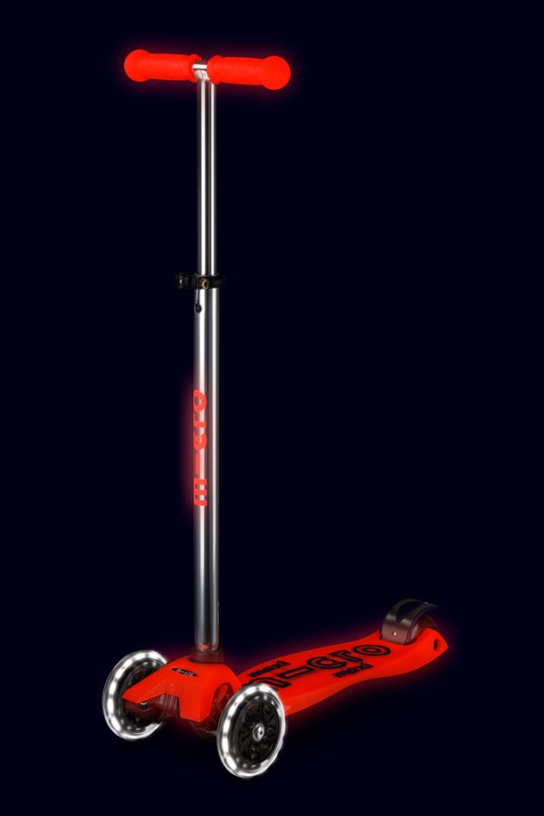 Patinete Maxi Deluxe led glow Rojo Boreal