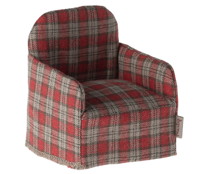 Sillón ratón cuadros rojos