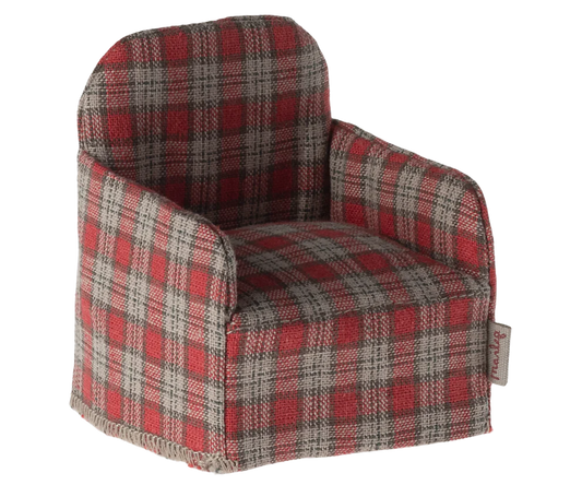 Sillón ratón cuadros rojos