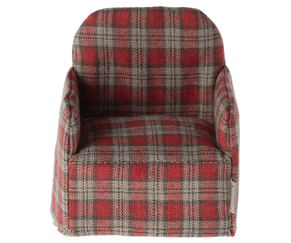 Sillón ratón cuadros rojos