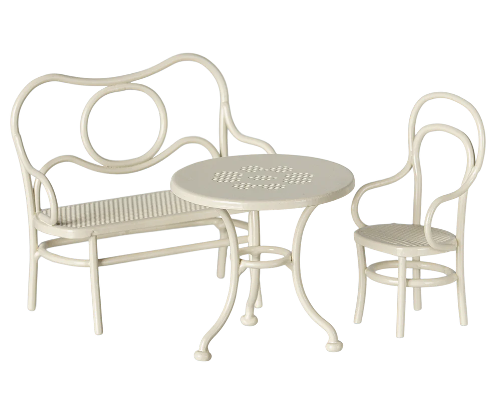 Set mobiliario de café Blanco hueso