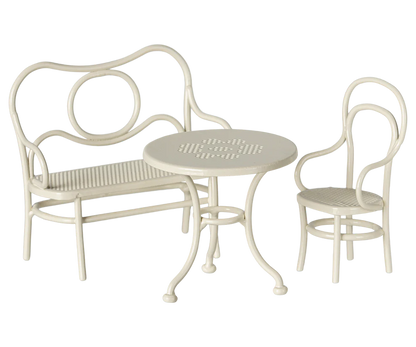 Set mobiliario de café Blanco hueso