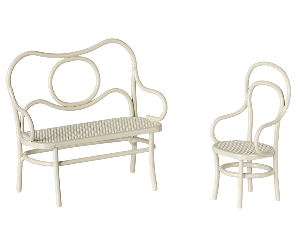 Set mobiliario de café Blanco hueso