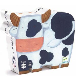 Puzzle silueta las vacas en la granja