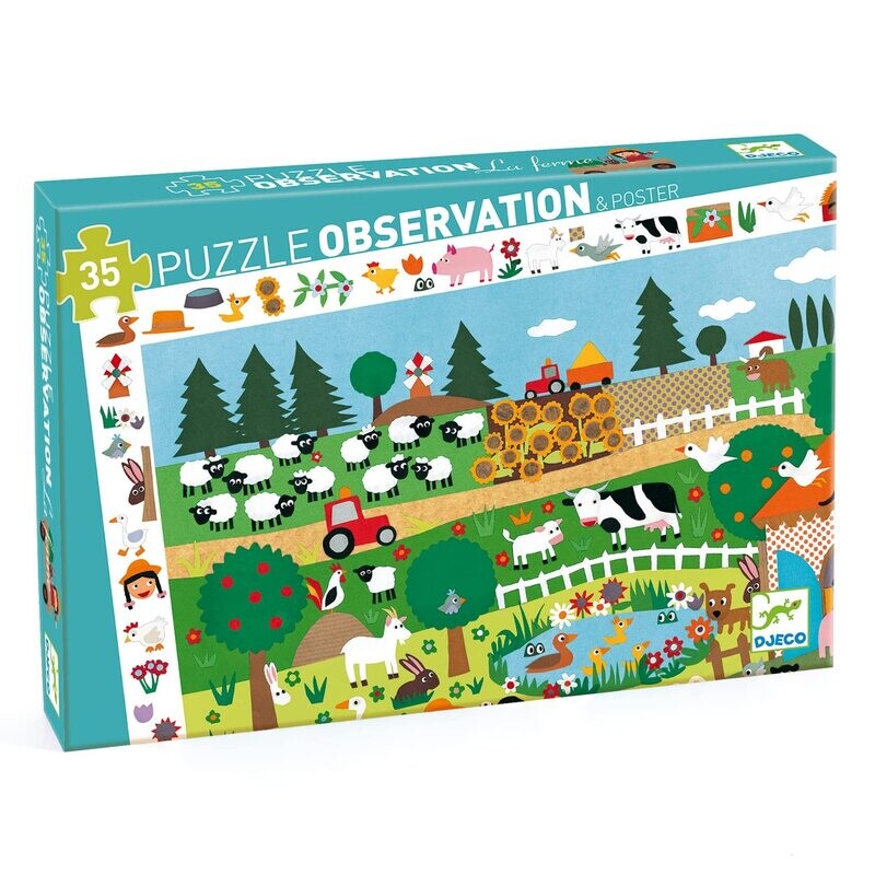 Puzzle observación . La Granja – Puzzle infantil de observación - Librería Educania