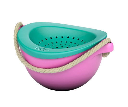 Cubo de playa Pobi rosa/turquesa