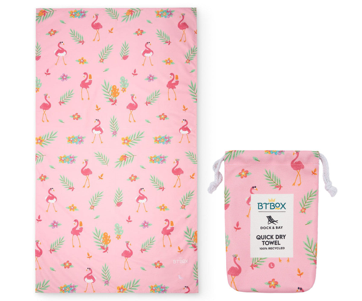 Toalla Flamingos L – Toalla infantil de playa y piscina