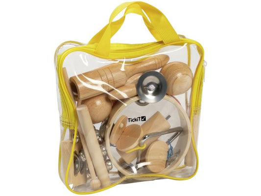 Conjunto de percusión – Set musical infantil de madera - Librería Educania