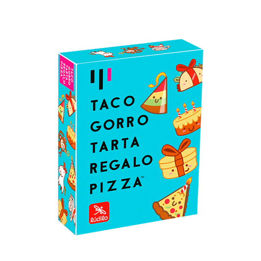 Taco, gorro, tarta, regalo, pizza