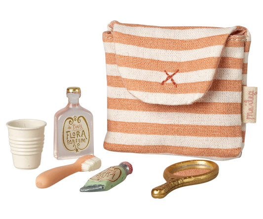 Set de cepillo de dientes con bolsa ratón . Raya roja – Accesorio hogar Maileg