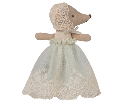 Ratón bebé con bata . Menta – Ratón bebé Maileg