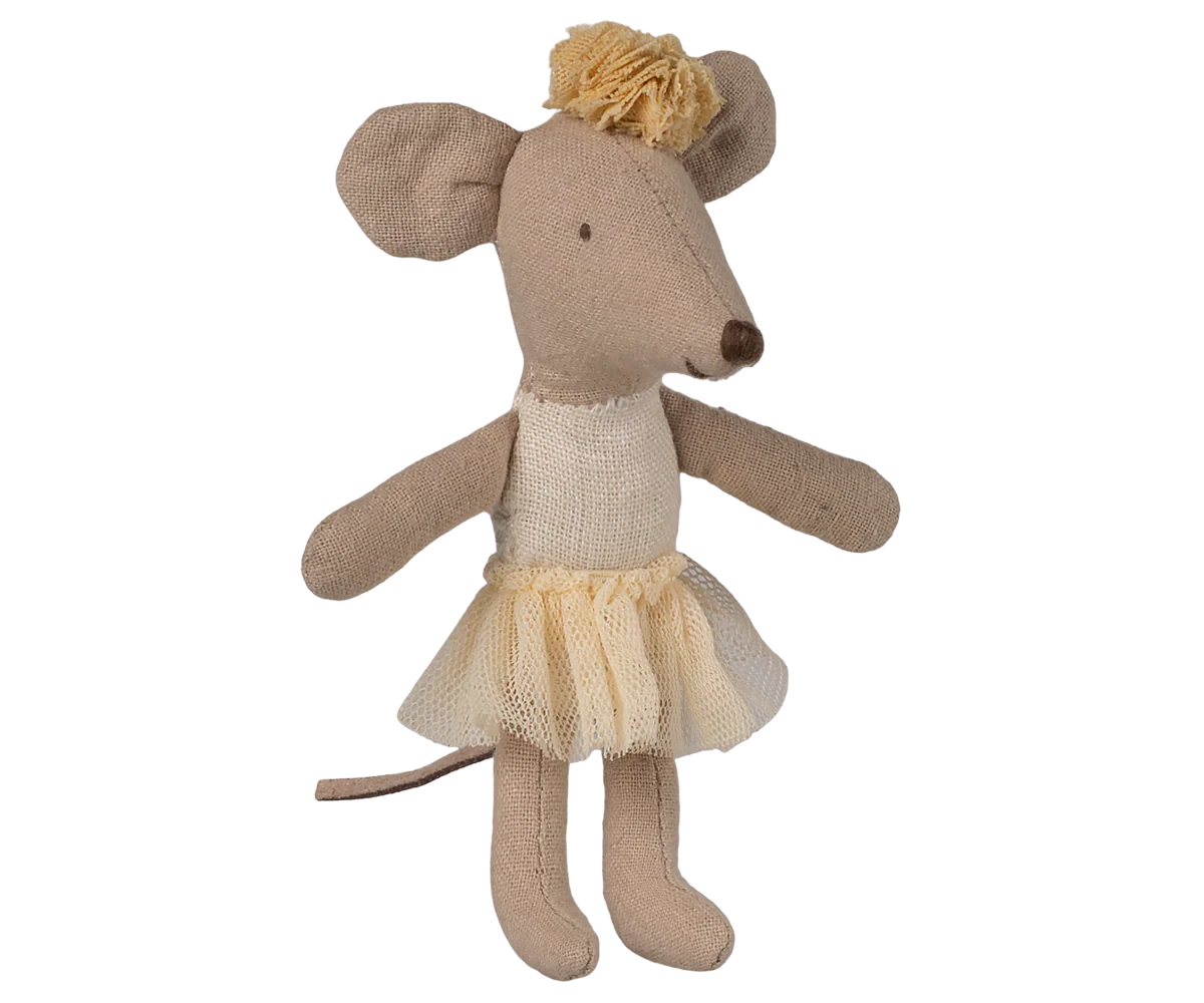 Ratona bailarina hermana pequeña . Blanco roto – Ratón Maileg - Librería Educania