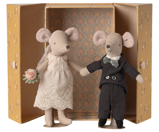 Pareja de ratones de boda en caja . Mamá y Papá – Ratones Maileg - Librería Educania