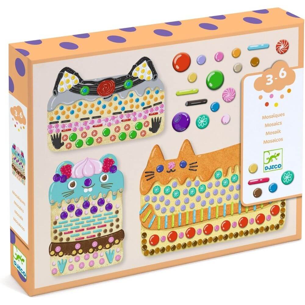 Mosaicos . Tartas y golosinas – Kit creativo de mosaicos - Librería Educania