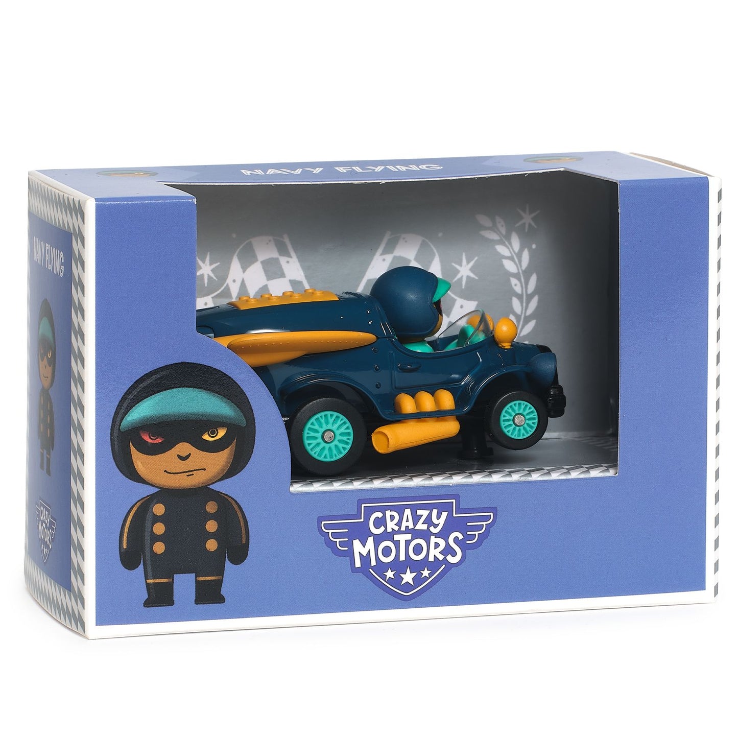 Crazy Motors . Nayy Flying  – Coche de carreras coleccionable - Librería Educania