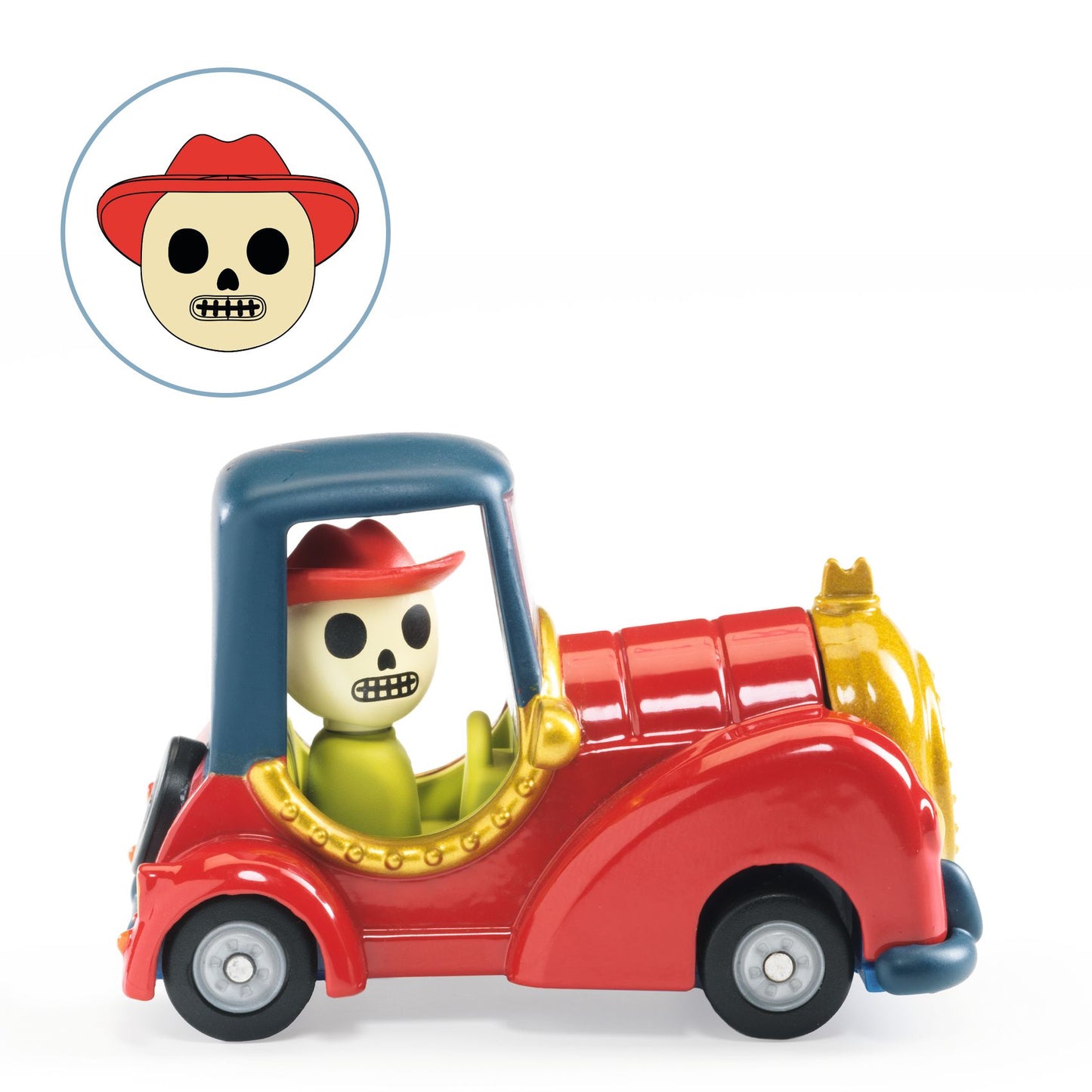 Crazy Motors . Red Skull   – Coche de carreras coleccionable - Librería Educania