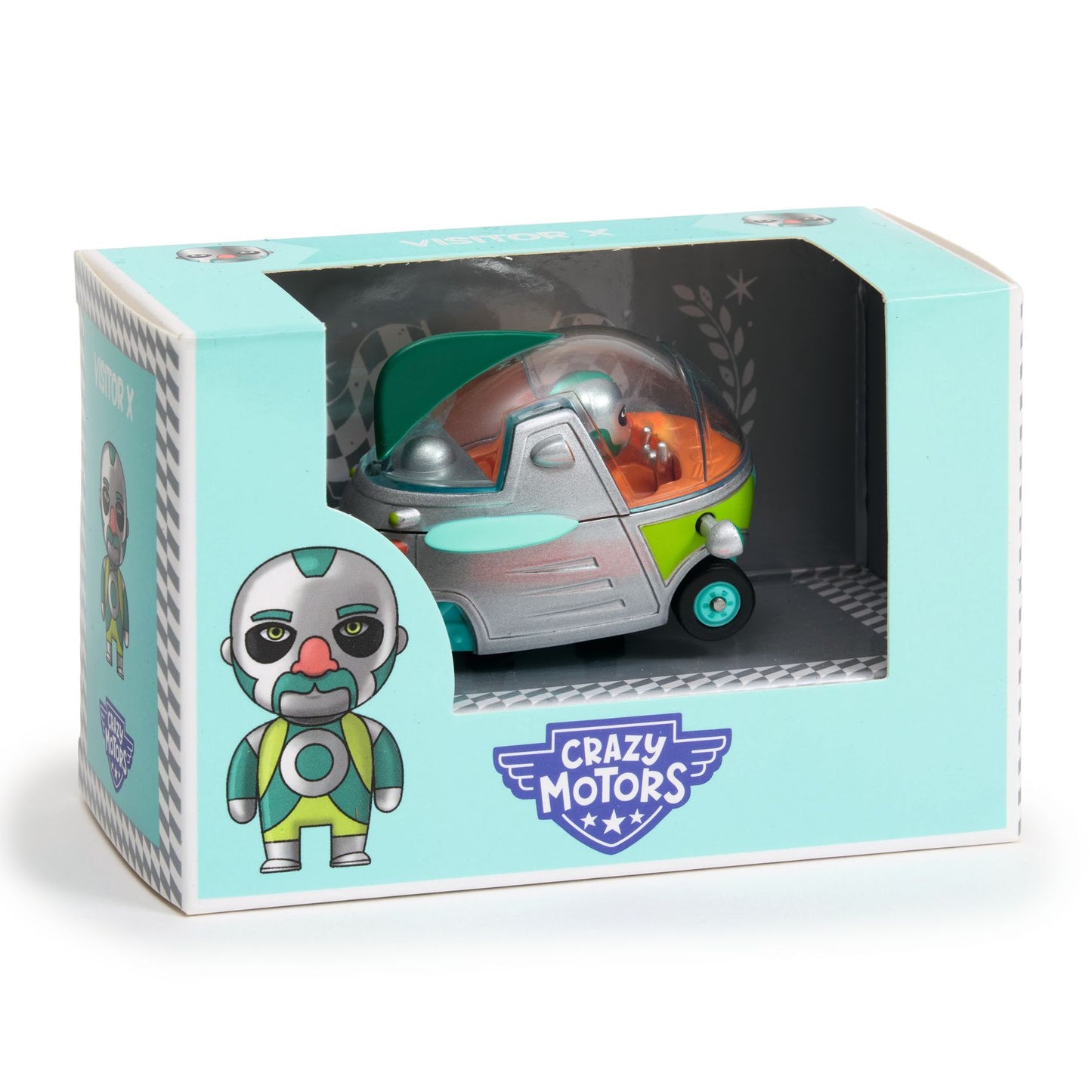 Crazy Motors . Visitor X – Coche de carreras coleccionable - Librería Educania