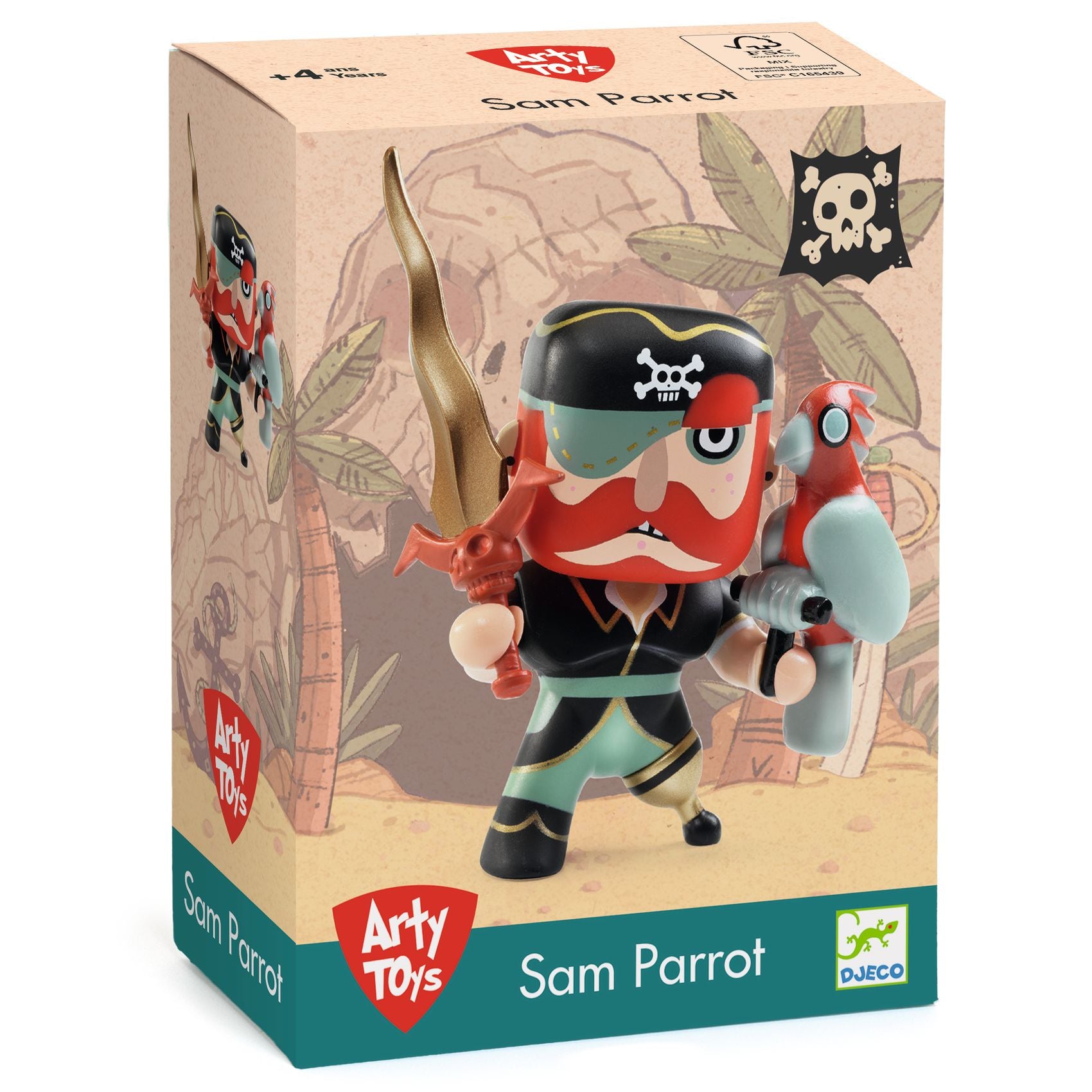 Arty toys Sam Parrot – Figura articulada de pirata coleccionable - Librería Educania
