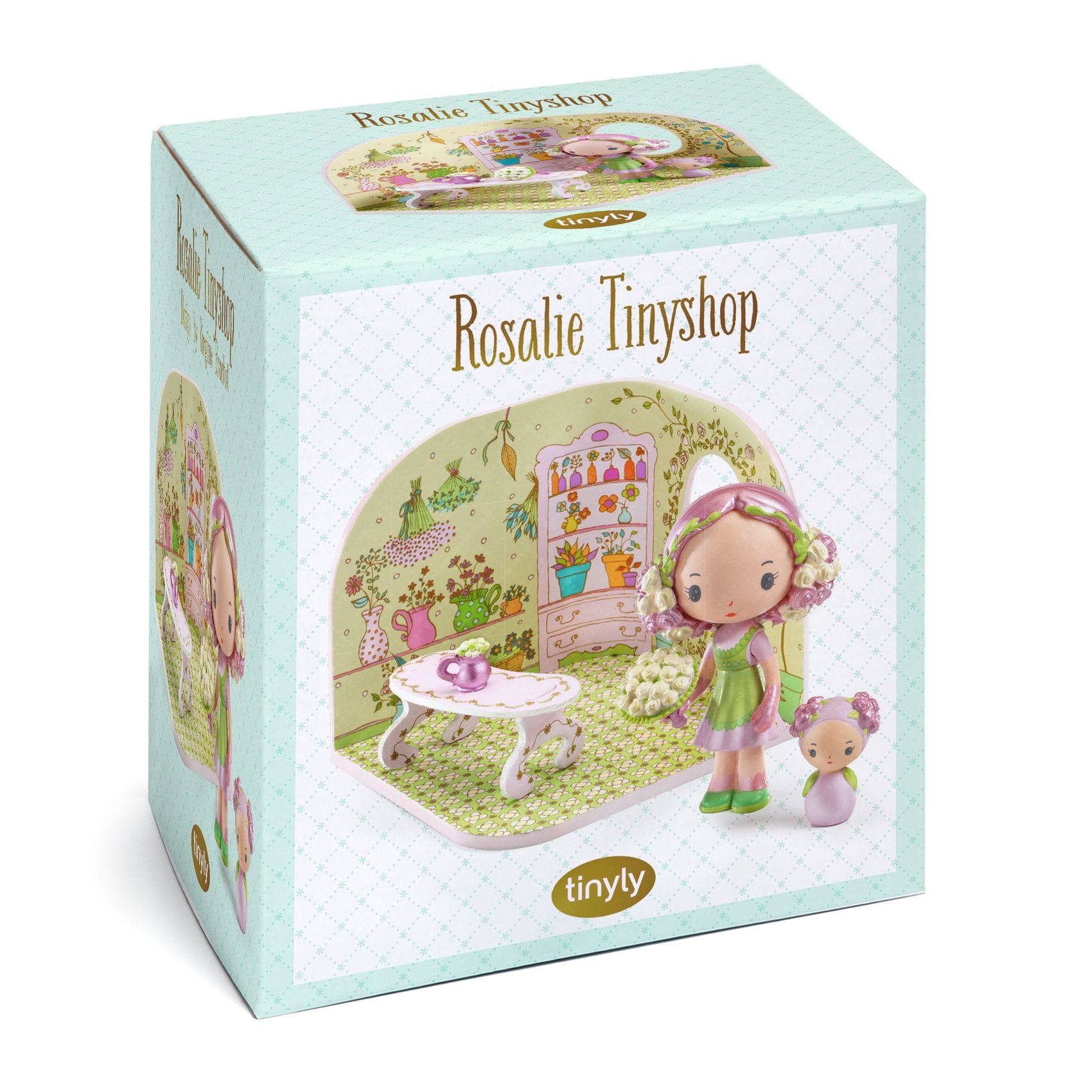 Tinyly La floristería de Rosalie – Figuritas articuladas de colección infantil con minitienda - Librería Educania