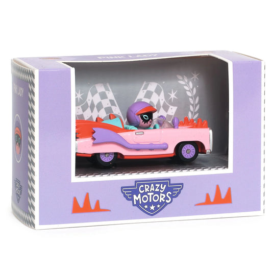 Crazy Motors . Pink Lady – Coche de carreras coleccionable - Librería Educania