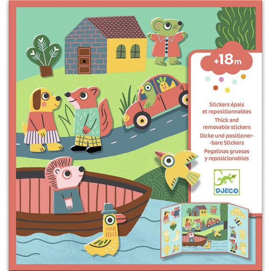 Pegatinas reposicionables . Los animales  – Pegatinas reutilizables - Librería Educania