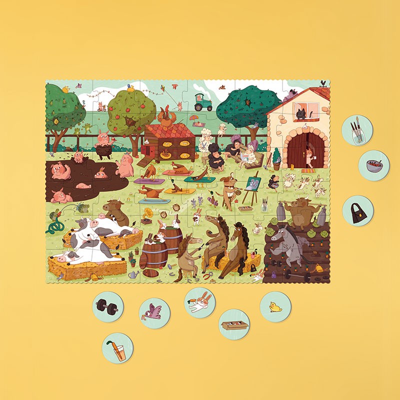 Puzzle Farmtastic – Puzzle de granja con juego de observación - Librería Educania