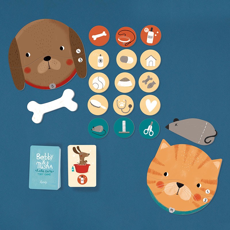 Bobby & Misha . Tiny game – Juego de memoria infantil de mascotas - Librería Educania
