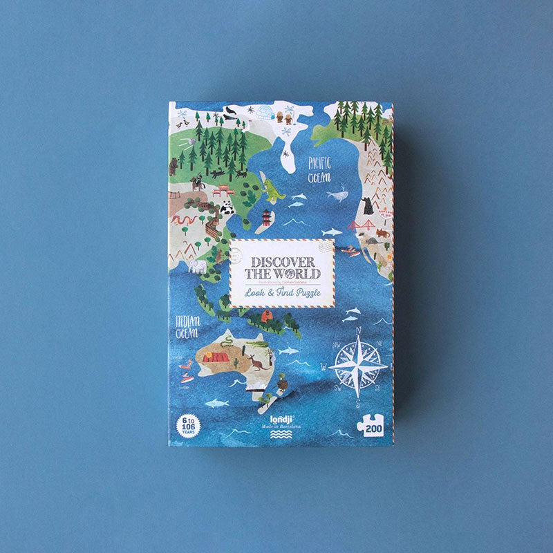 Puzzle Discover the world – Puzzle educativo del mundo - Librería Educania