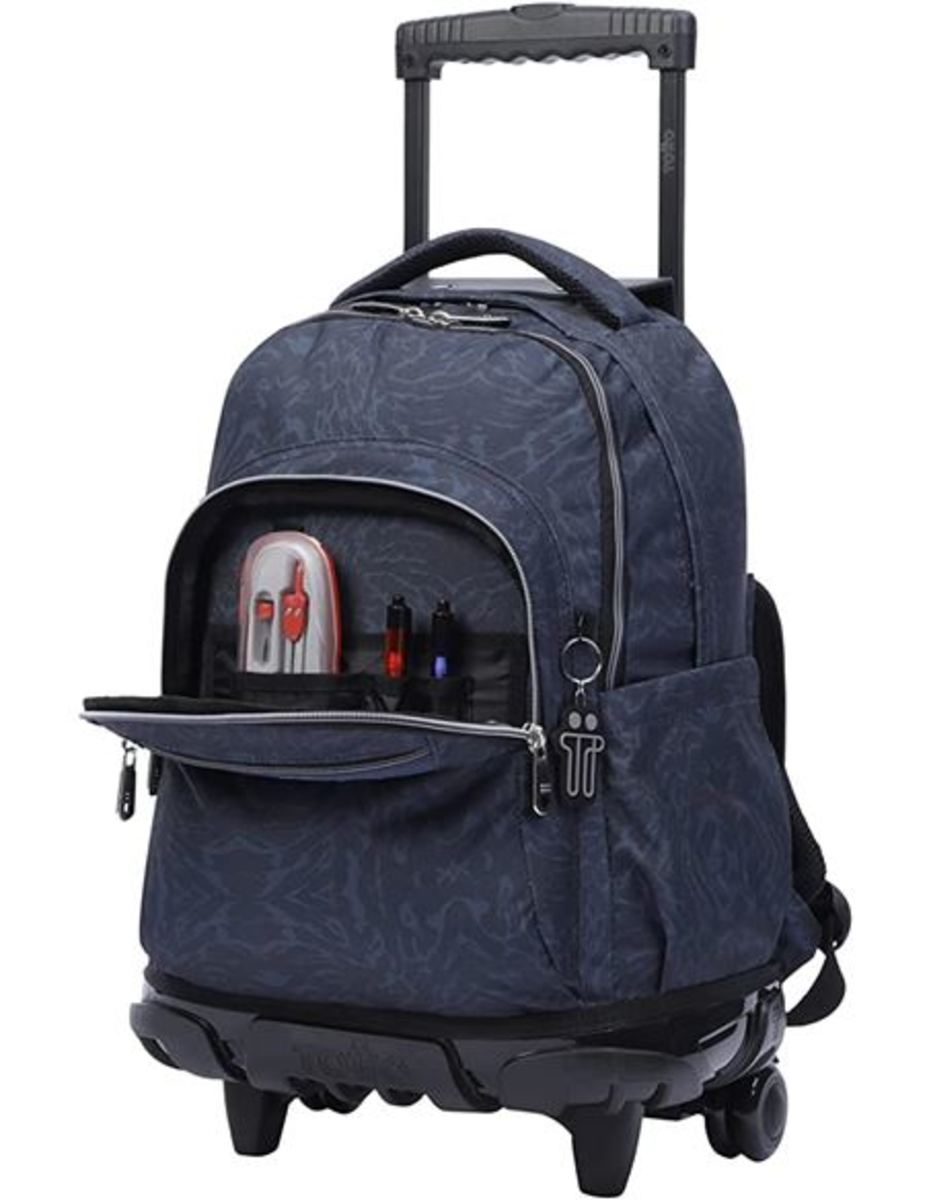 Mochila ruedas Renglones Azul y negro Geometric