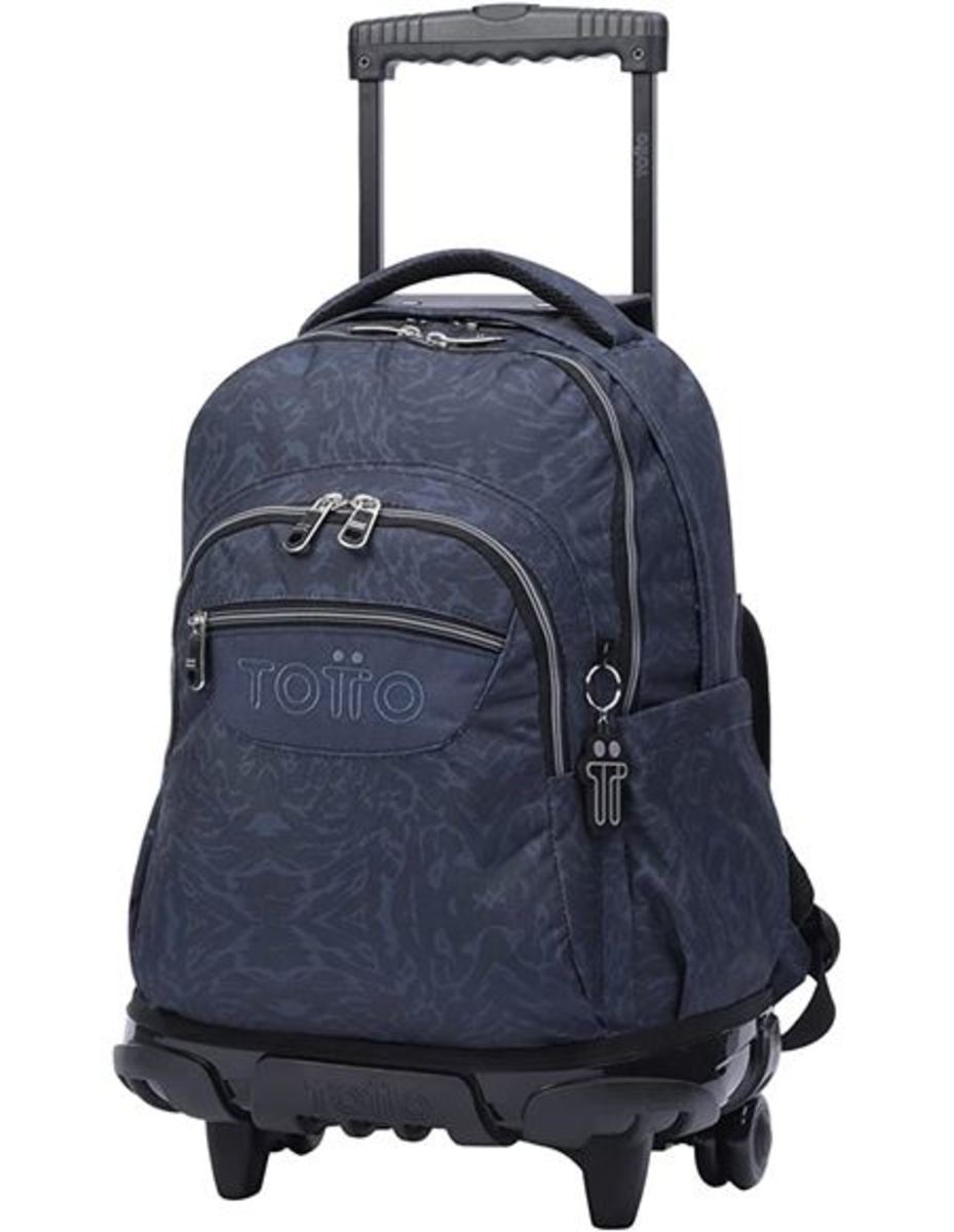 Mochila ruedas Renglones Azul y negro Geometric