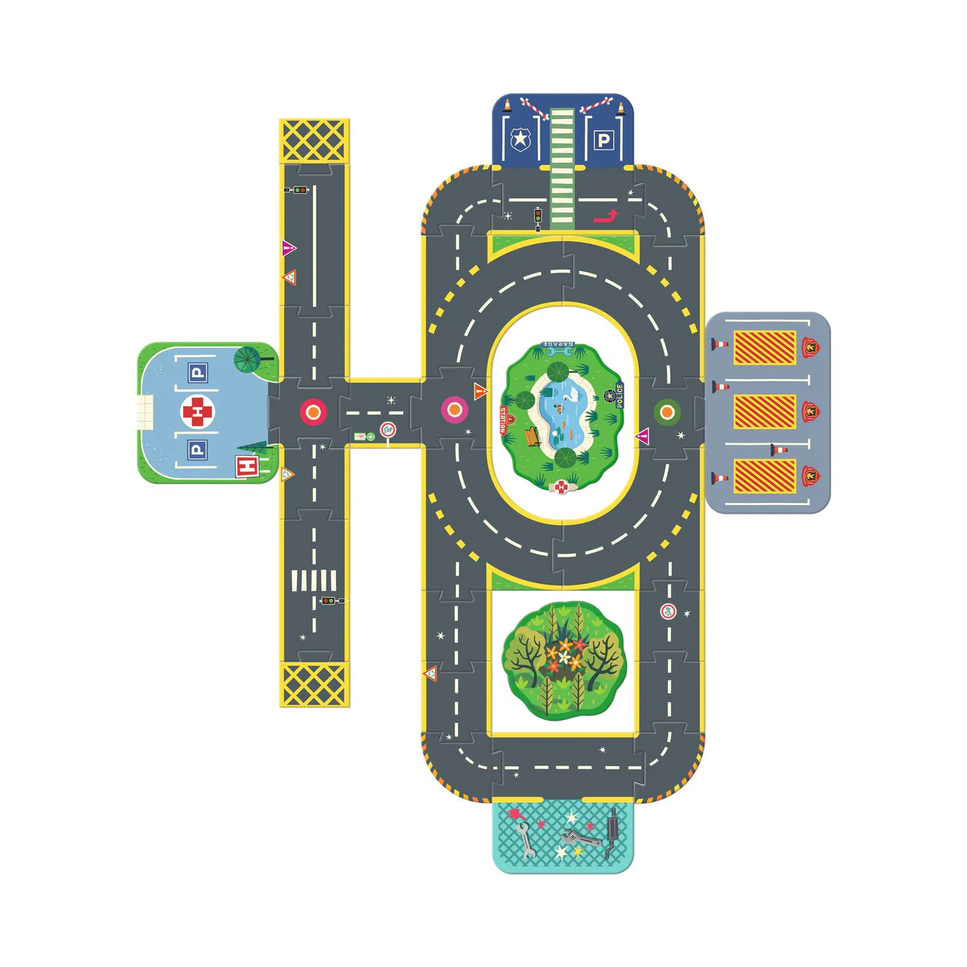 Crazy Motors Puzzle'up ciudad  – Puzzle de suelo y juego - Librería Educania
