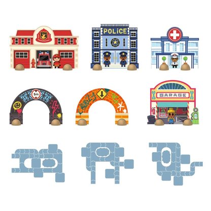 Crazy Motors Puzzle'up ciudad  – Puzzle de suelo y juego - Librería Educania
