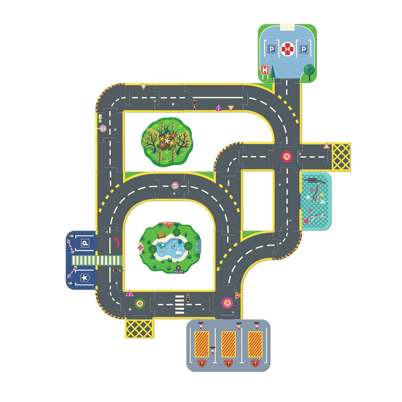 Crazy Motors Puzzle'up ciudad  – Puzzle de suelo y juego - Librería Educania