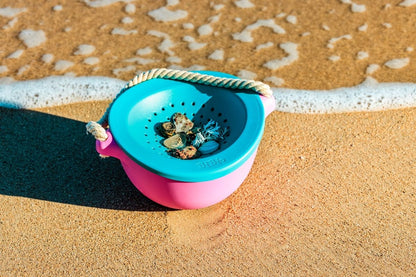 Cubo de playa Pobi rosa/turquesa