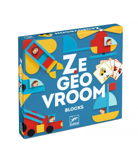 Ze Geo Vroom – Juego de construcción creativa con bloques de madera - Librería Educania