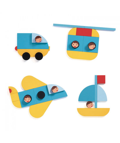 Ze Geo Vroom – Juego de construcción creativa con bloques de madera - Librería Educania