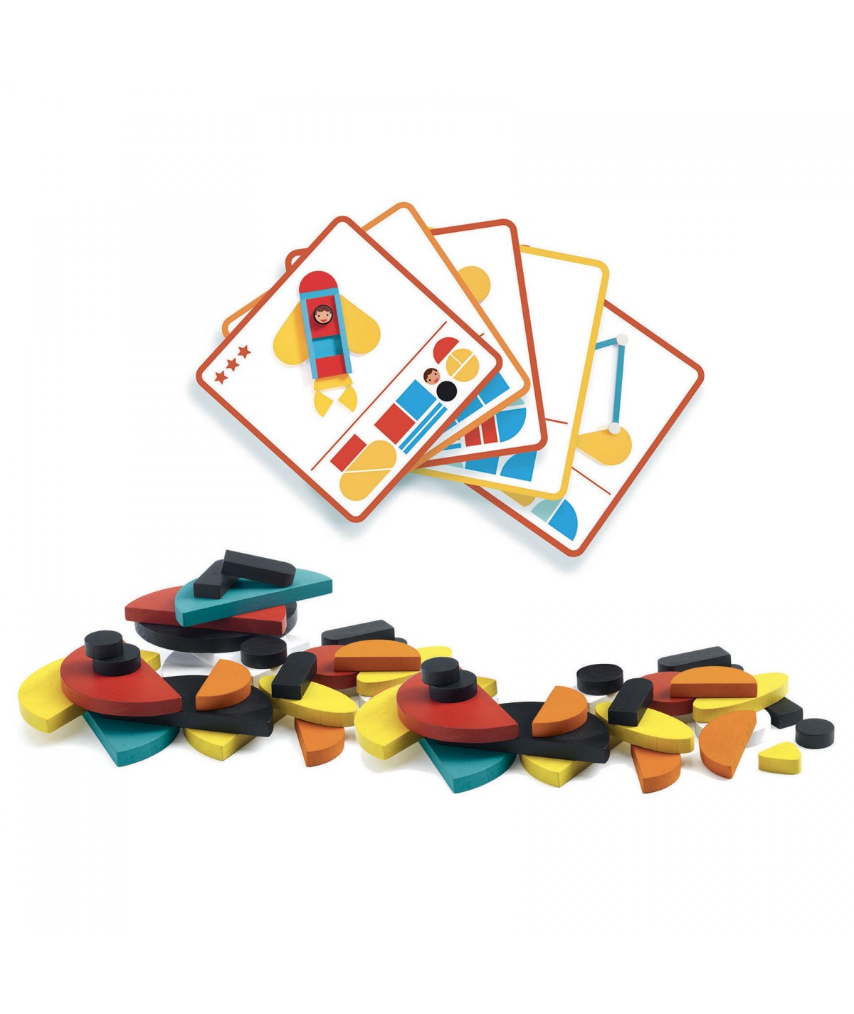 Ze Geo Vroom – Juego de construcción creativa con bloques de madera - Librería Educania