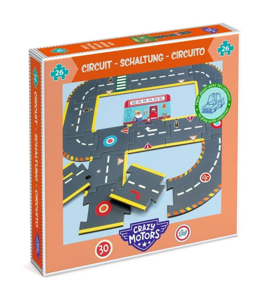 Crazy Motors Circuito  – Puzzle de suelo y juego - Librería Educania