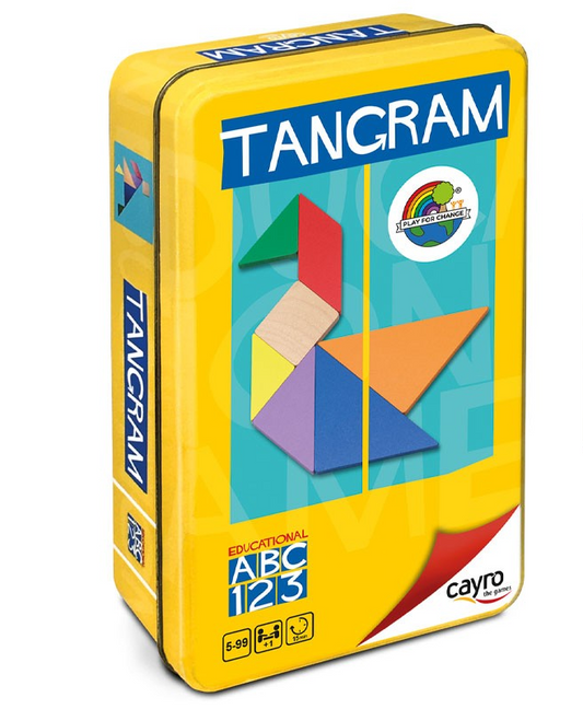 Tangram madera en caja metálica - Librería Educania