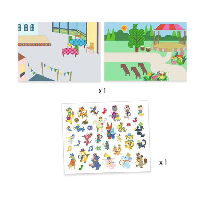 Pegatinas reposicionables . Charanga – Pegatinas reutilizables - Librería Educania